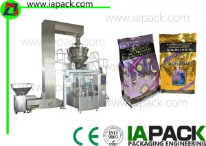Pet Food Automatisk Rotary Bag-Gitt Packaging Machine for store partikler med Multi-Head Scale