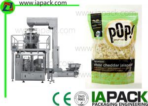 Popcorn Premade Pouch Filling Tetningsmaskin Med Multi Head Scale