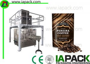 automatisk kaffebønner pakke maskin stå opp påse glidelås filler sealer